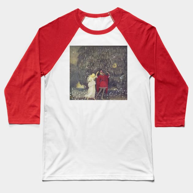 The Golden Key - John Bauer Baseball T-Shirt by forgottenbeauty